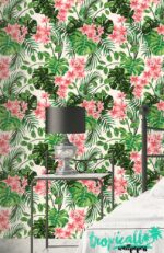 Monstera Palm Wallpaper: Tropical Floral  Wall Decal
