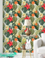 Monstera Palm Wallpaper: Tropical Floral  Wall Decal - Image 2