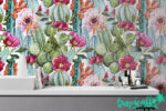 Watercolor Cactus Wallpaper: Floral  Wall Decal