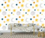 Moon and Stars Nursery Wallpaper Mural - Image 3