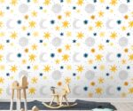 Moon and Stars Nursery Wallpaper Mural - Image 4