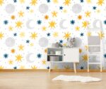 Moon and Stars Nursery Wallpaper Mural - Image 2