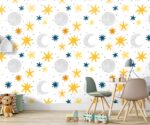 Moon and Stars Nursery Wallpaper Mural