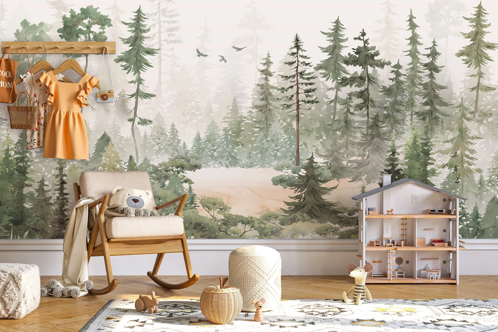 Mountain and Trees Kids Wallpaper Mountain and Trees Kids Wallpaper - Image 1