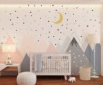 Mountain Nursery Mural Colorful Star Wallpaper - Image 3