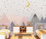 Mountain Nursery Mural Colorful Star Wallpaper - Image 4