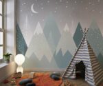 Mountain Nursery Wallpaper Mural  Kids Room Decor