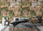 Mughal Forest Wallpaper: Indian-Inspired Peel & Stick or Non-Woven Floral Wall Mural