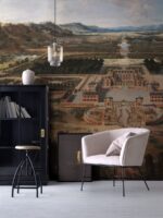 Palace View Mural Wallpaper: Sepia Gray,  Decor - Image 2