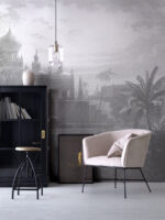 Palace View  Mural Wallpaper: Sepia Gray Vintage Decor - Image 2