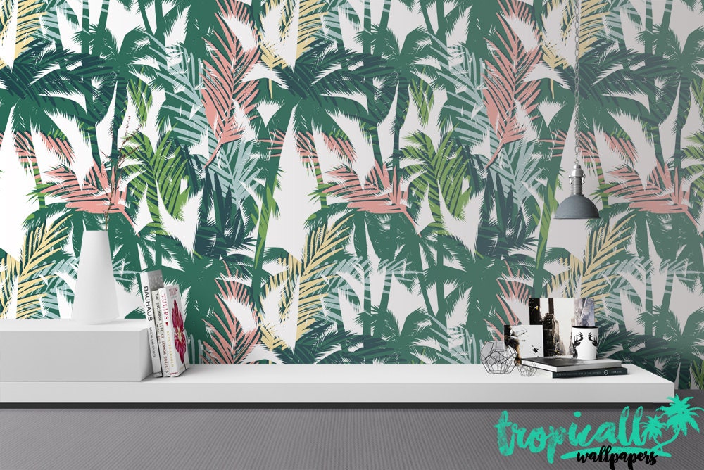 Palm Tree Wallpaper: Tropical Plant Wall Decor Palm Tree Wallpaper: Tropical Plant Wall Decor - Image 1