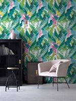 Tropical Leaves Print Wallpaper: Calathea, Monstera, Banana - - Image 2