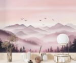 Pastel Mountain Wallpaper Mural - Image 2