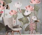 Pastel Watercolor Chinoiserie Wallpaper - Image 3