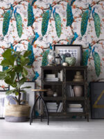 Peacock Wallpaper: Vintage Tree & Birds, - Image 2