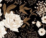 Peonies and Roses Wallpaper Dark Floral - Image 3