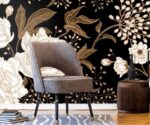 Peonies and Roses Wallpaper Dark Floral - Image 2