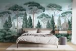 Pine Tree Wallpaper: Vintage Forest Landscape, Removable or Non-Woven - Image 2