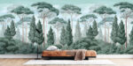 Pine Tree Wallpaper: Vintage Forest Landscape, Removable or Non-Woven - Image 3