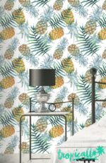 Pineapple Palm Leaf Wallpaper: Tropical Removable Wall Decor - Image 2