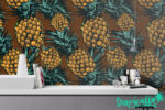 Pineapple Tropical Wallpaper:  Removable Wall Decor