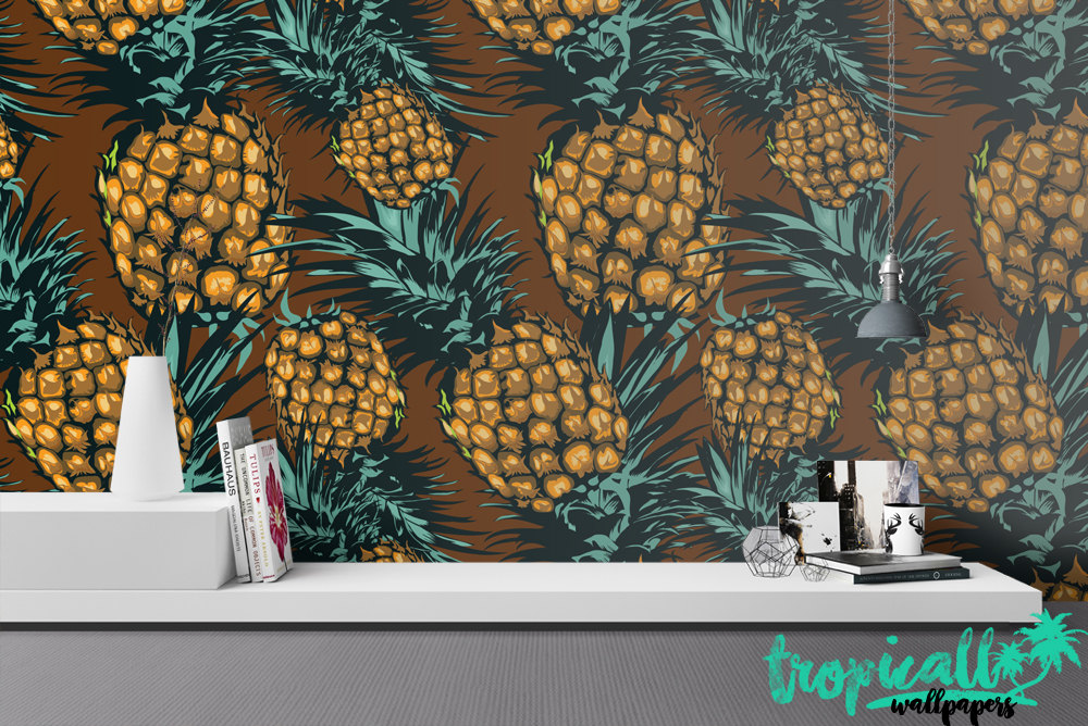 Pineapple Tropical Wallpaper: Removable Wall Decor Pineapple Tropical Wallpaper: Removable Wall Decor - Image 1