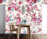 Pink Floral Wallpaper Watercolor Flower Wall Mural - Image 3