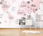 Pink World Map Wallpaper - Image 4
