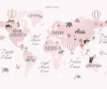 Pink World Map Wallpaper - Image 2