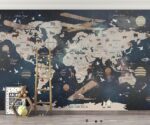 Galaxy World Map Kids Nursery Decor - Image 4