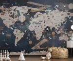 Galaxy World Map Kids Nursery Decor - Image 2