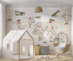 Kids World Map Educational Mural - Image 2