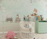 Kids Room Mural Sweet Safari Animals Wallpaper