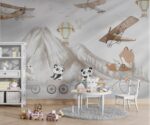 Mountain Balloons Wallpaper Child's Room Mural - Image 2
