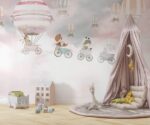 Kids Room Mural Sweet Animal Train Wallpaper - Image 2