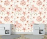 Pink Floral Wallpaper Tropical Flower Wall Mural - Image 4
