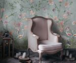 Chinoiserie Crane Wallpaper Tropical Floral  Mural