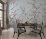 Chinoiserie  Wallpaper Crane Heron Floral Mural - Image 2