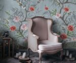 Chinoiserie  Wallpaper Crane Heron Floral Mural