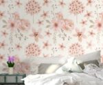 Pink Floral Wallpaper Tropical Flower Wall Mural