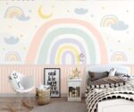 Rainbow Moon Nursery Mural  Kids Wallpaper - Image 3