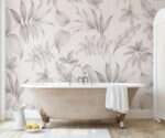 Beige Floral  Wallpaper Botanical Wall Mural