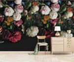 Retro Floral  Wallpaper Rose Texture Wall Mural - Image 4