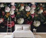 Retro Floral  Wallpaper Rose Texture Wall Mural - Image 2