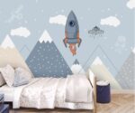 Rocket Galaxy Kids Wallpaper Mural  Nursery Decor - Image 3