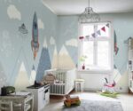 Rocket Galaxy Kids Wallpaper Mural  Nursery Decor - Image 2