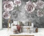 Rose Wallpaper Mural Oil Painting  Retro Floral - Image 3
