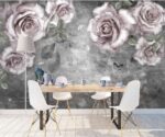 Rose Wallpaper Mural Oil Painting  Retro Floral - Image 4