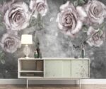 Rose Wallpaper Mural Oil Painting  Retro Floral