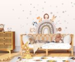 Safari Animals Wall Decal Rainbow Nursery   Mural